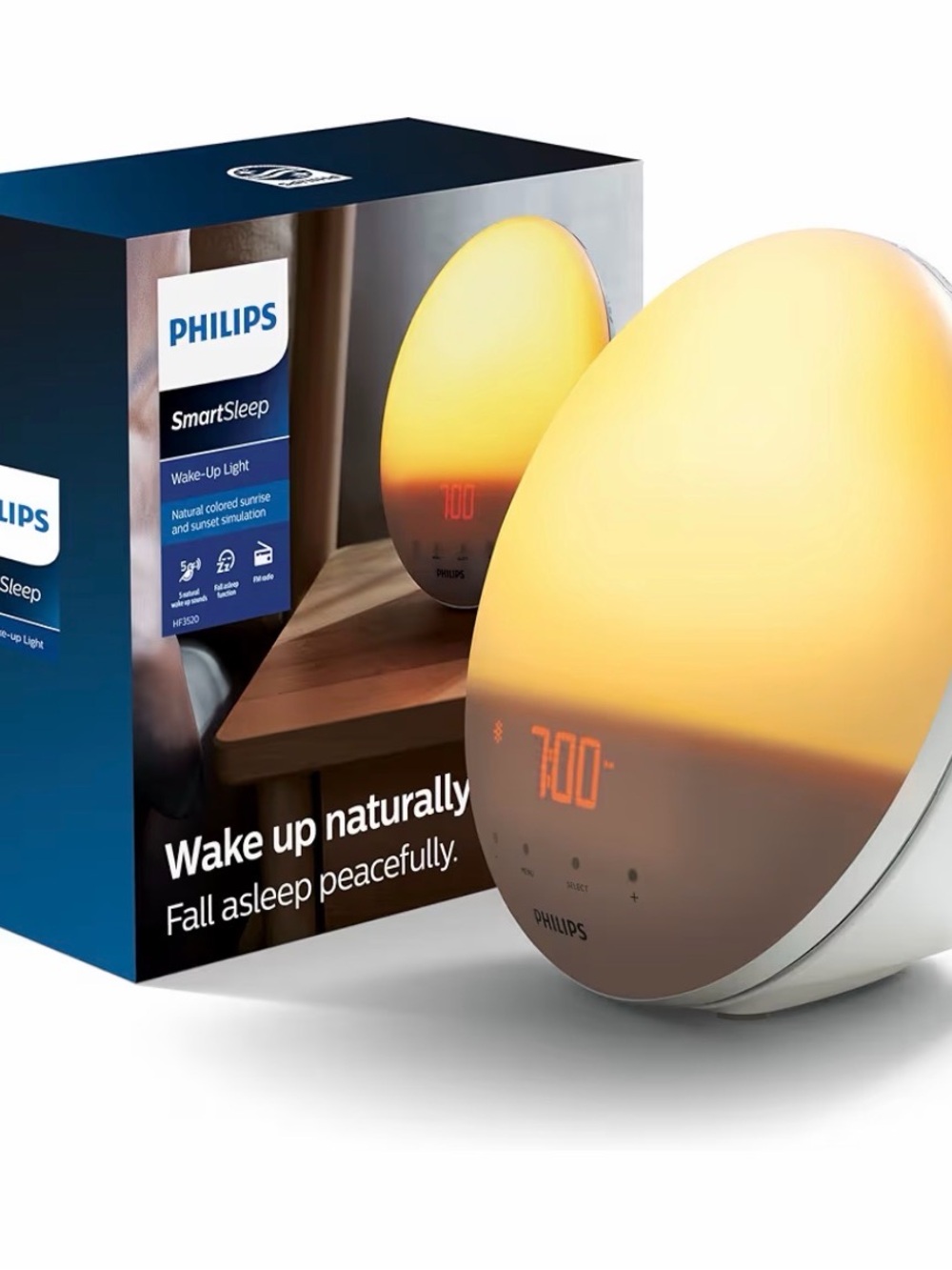 Philips SmartSleep Sunrise Alarm Lamp - Yellow and White Glow